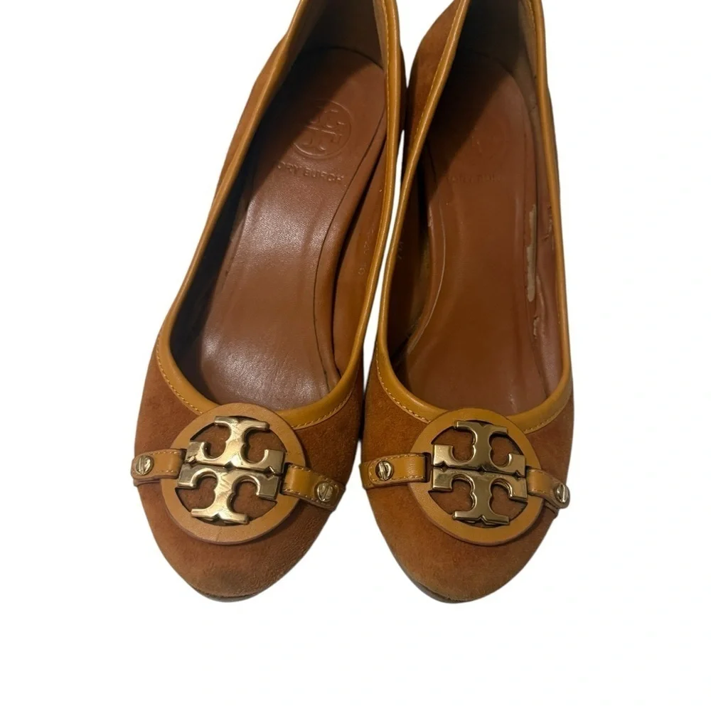 Tory Burch Elegant Orange Women's Heels, suede leather
